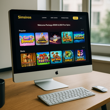 Simsinos - Desktop Interface Design - Belgisch Online Casino
